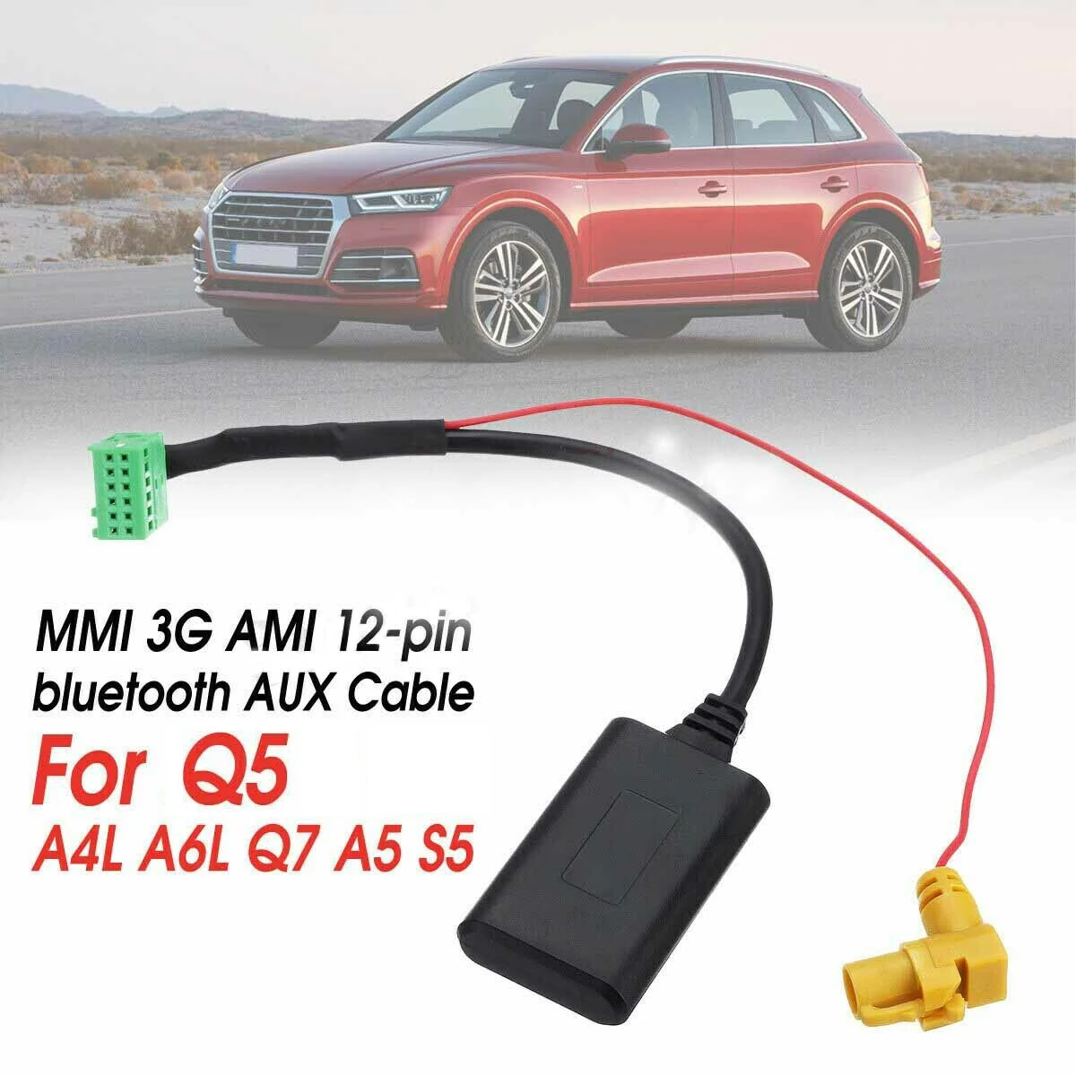 New MMI 3G AMI 12-Pin Bluetooth AUX Cable Adapter Wireless Audio Input for Q5 A6 A4 Q7 A5 S5