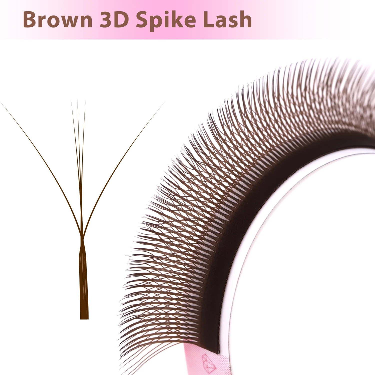 

New Brown 3D Spike W Shaped Lashes Eyelash Extension Premade Russian Volume lashes Faux Mink Soft Light Natural Cross YY Lash