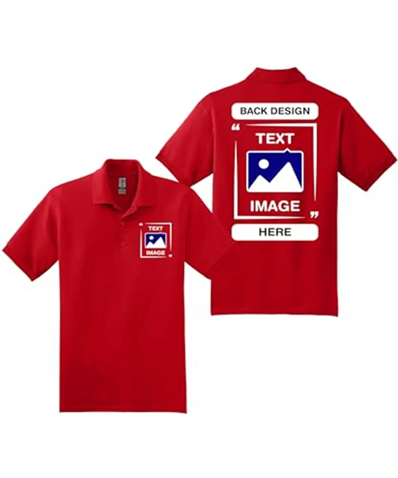 Personalized Polo Shirt Custom Image Text Printing Front Chest Back Design Short Sleeve Men Women Team Workwear Uniform Top Gift