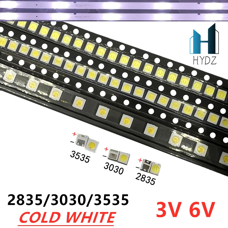 50-100pcs Pcs For LG led tv backlight 2835 3030 3535 3V 6V 1W 3W kit electronique led for lcd tv repair Cool cold white