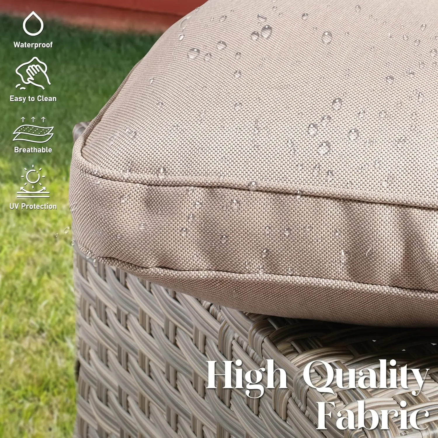 

Игнутая диванная подушка, водонепроницаемая уличная мебель для патио, алюминий, 5 шт., секционный набор в форме полумесяца с круглым столом