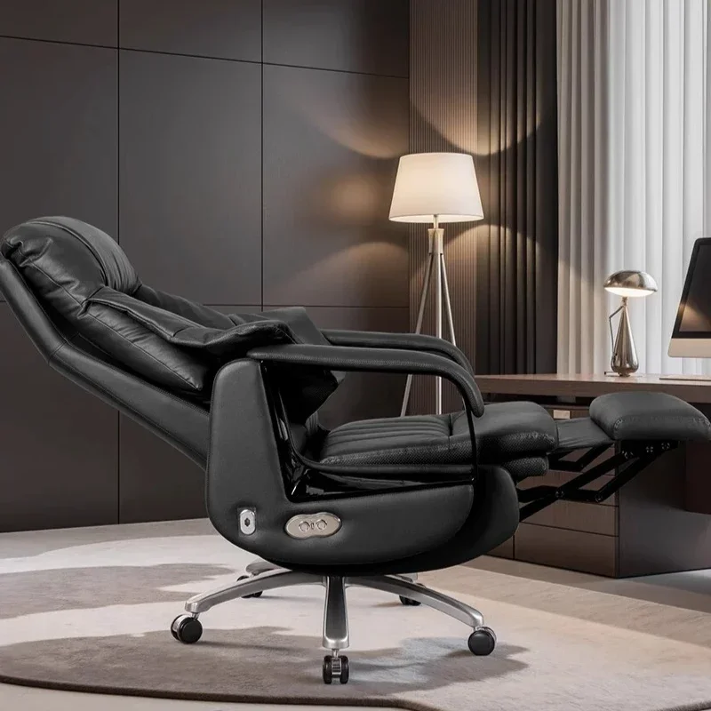 For Luxury Electric Boss Chair Design Swivel Massage Ergonomic Footrest Office Chair Backrest Wheels Lazy Oficina Furniture