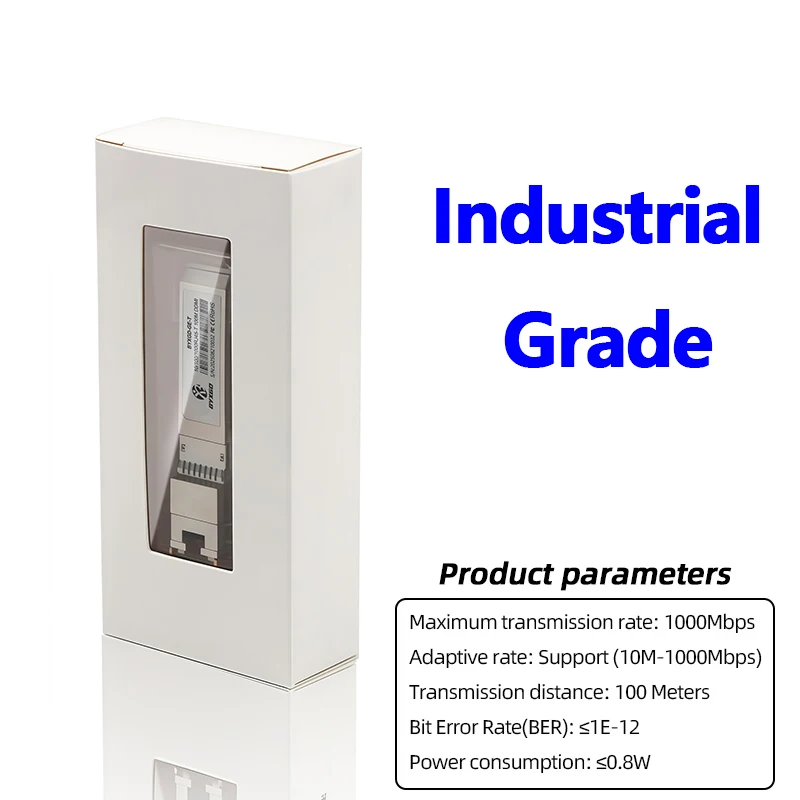 RJ45 SFP-module Adaptieve snelheid Plug and Play 10GBASE-T SFP+ voor Cisco/Ubiquiti/Dell, 1G/10G koperen SFP voor schakelaar/router/server