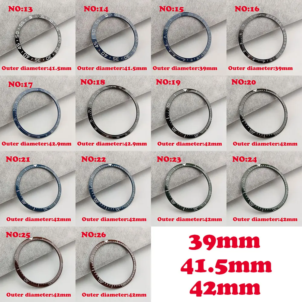 39/41.5/42mm Sloping/Flat Luminous Ceramic Bezel Insert Replacement fit TAG HEUE automatic watch nh35