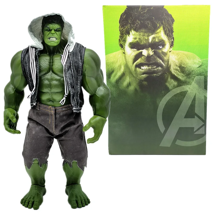 

42cm Marvel Anime Hulk Action Figures Characters Desktop Ornaments Large Hulk Doll Model Boy Collection Toys Christmas Gifts