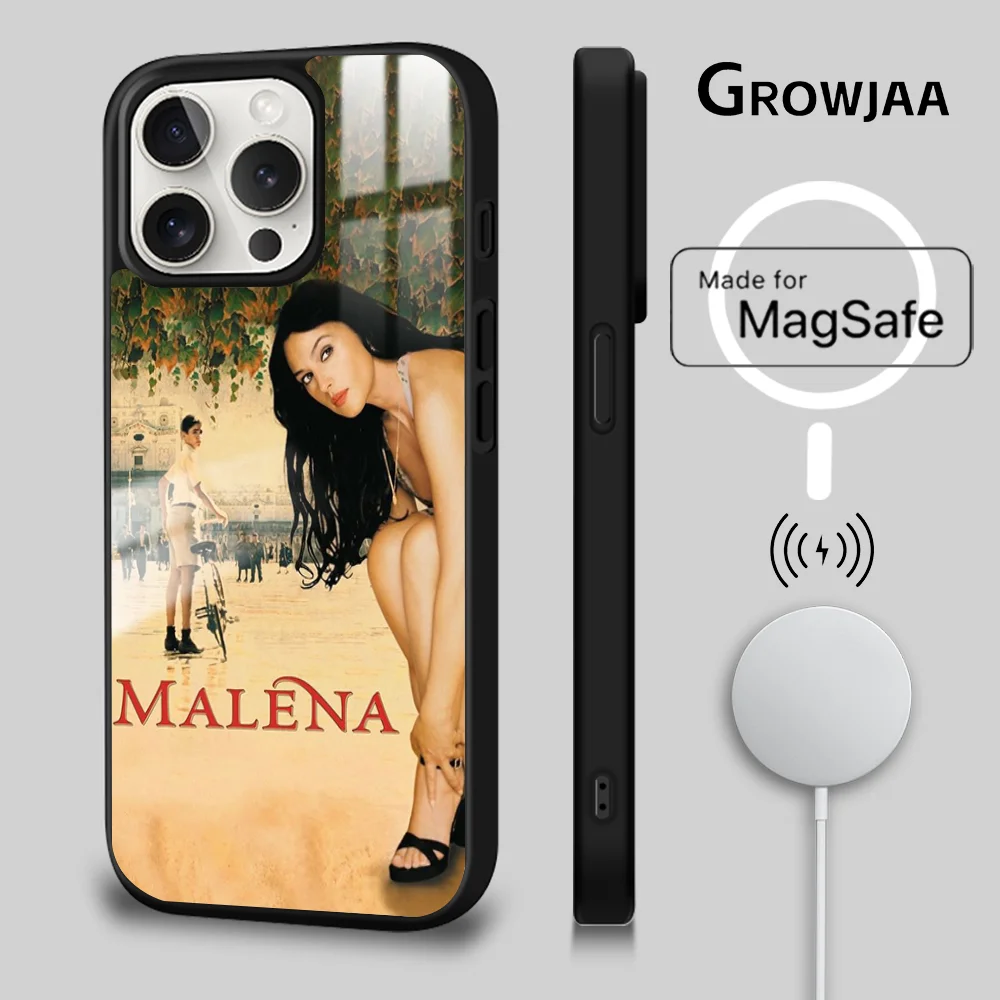 M-MALENA Movie Phone Case For iPhone 15 14 13 12 11 Pro Max Plus Mini Mirror Magnetic Cover Magsafe Charging Case Funda