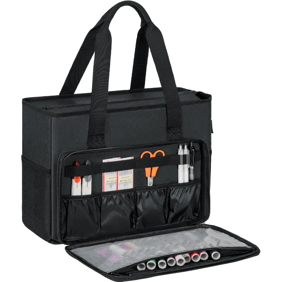 

GMAK Embroidery Storage Bag for Cross Stitch Projects and Stitch Tools Portable Carrying Case with Multiple Pockets to Organize