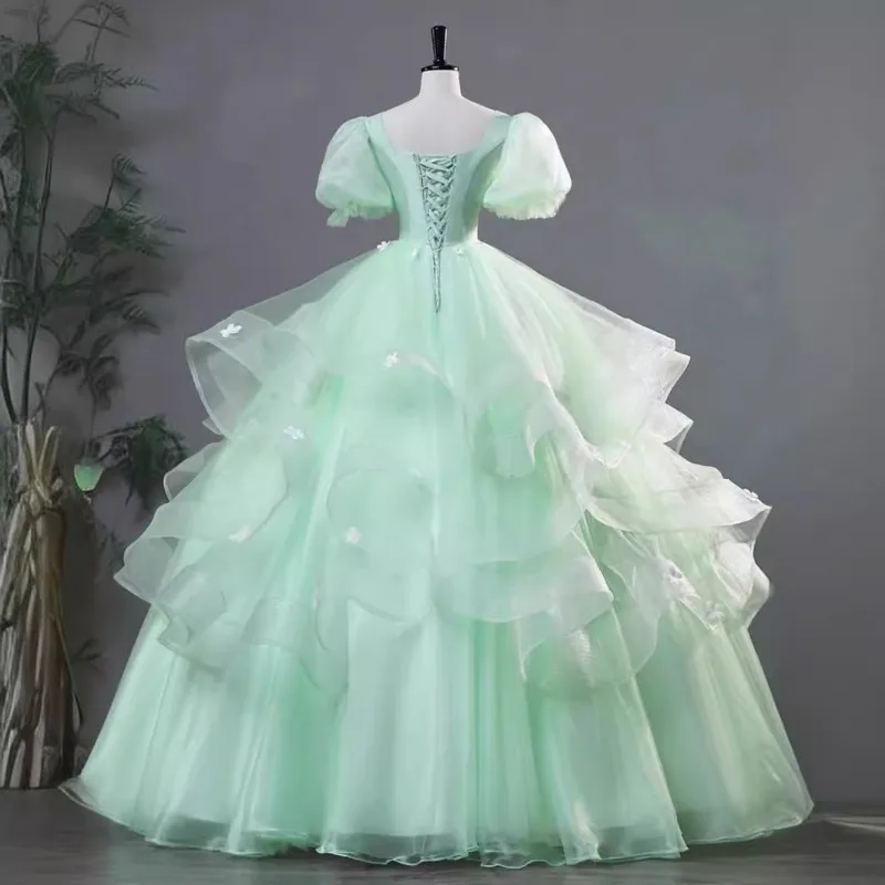 Vestido de casamento colorido vestido de noite desempenho palco mostrar magro feminino estudante arte exame vocal solo violoncelo plissado vestido longo