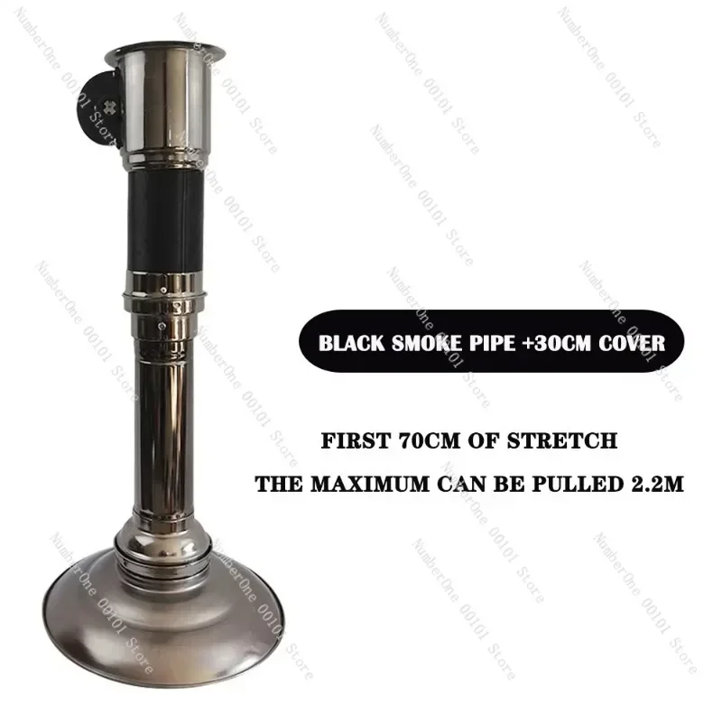Telescopic BBQ Exhaust Duct With Smoke Hood, Durable Ventilation Tube For Home Backyard Barbecue