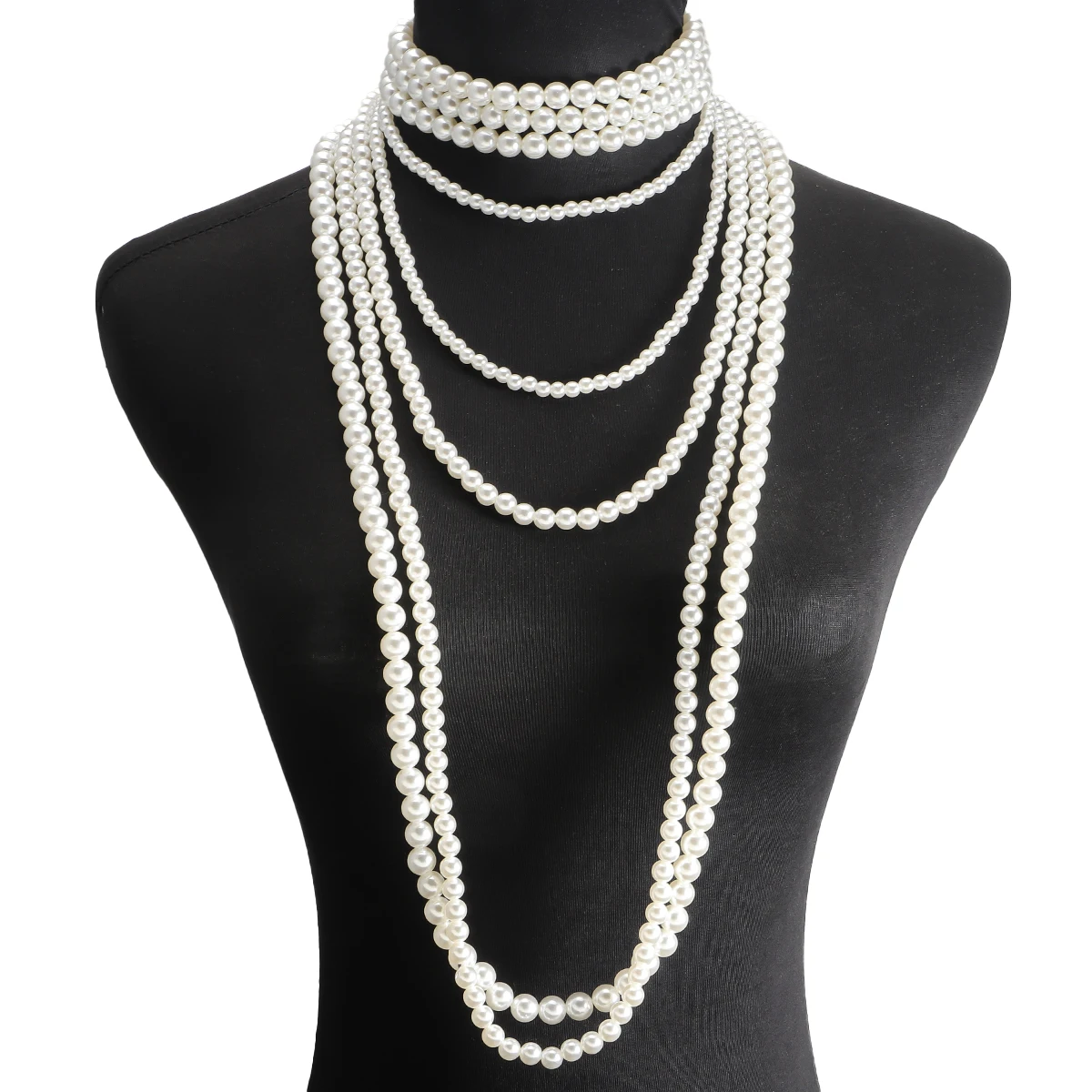 2024 New ZAA Multilayered Imitation Pearl Necklace,,Fashion Layered Beaded Necklace-Perfect Banquet Party Jewelry for Women