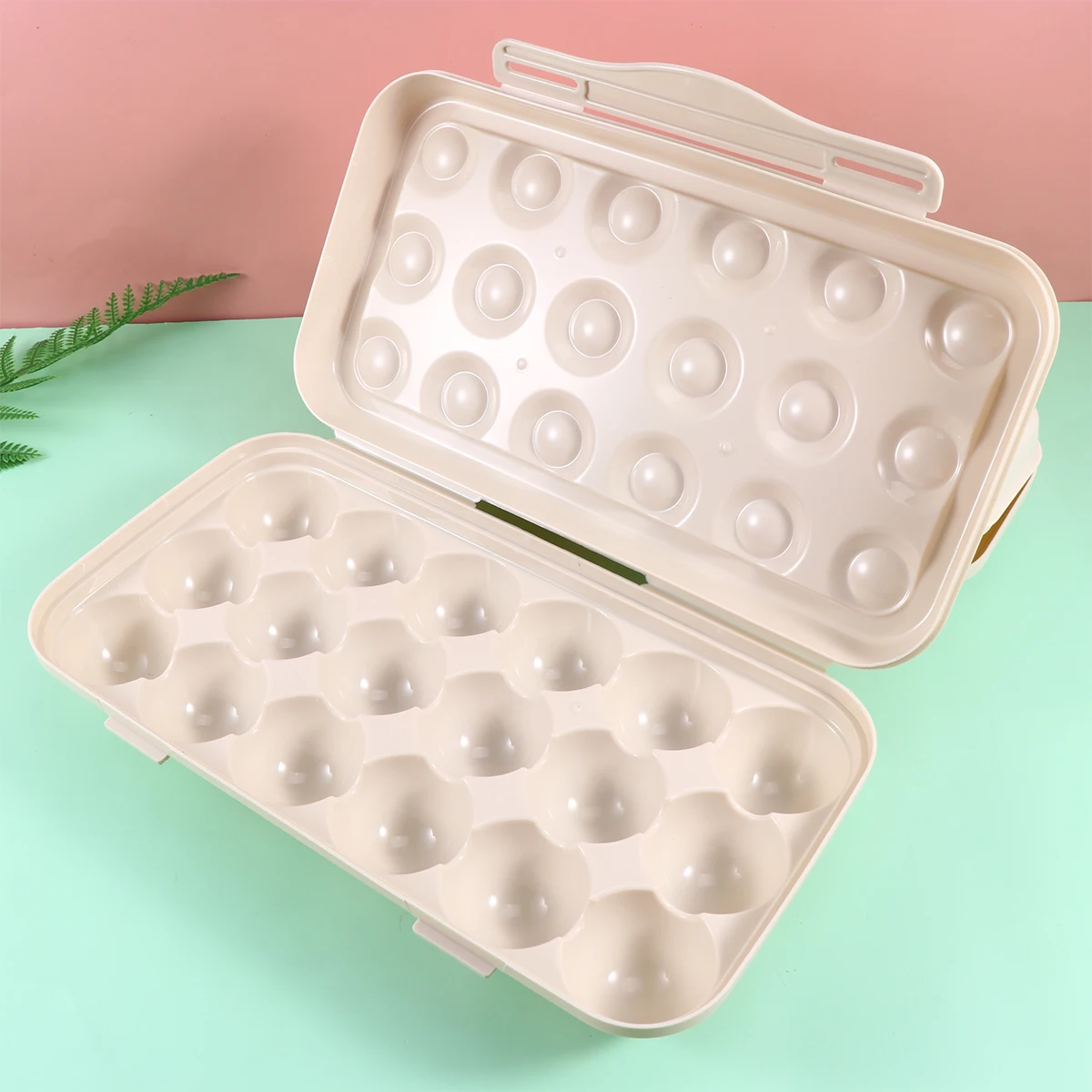 

2pcs Storage Box Stacking Refrigerator Organizer for Eggs PP Material Durable Anti-Fall Space Saving Kitchen Egg Tray Single