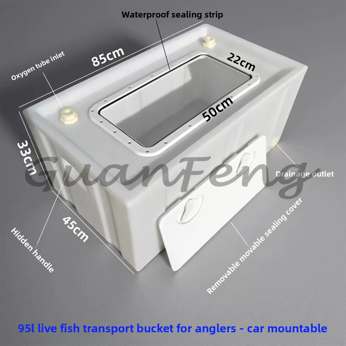 Trunk Of Trolley 95L 100L130L Horizontal Clamshell Box 180L Live Fish Transportation Modified Anti-Spill Water Tank