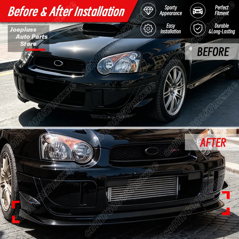 For Subaru Impreza WRX STI 2004 2005 Car Front Bumper Lip Sport-Style Vehicle Front Splitter Spoiler Decorate Modification Kit