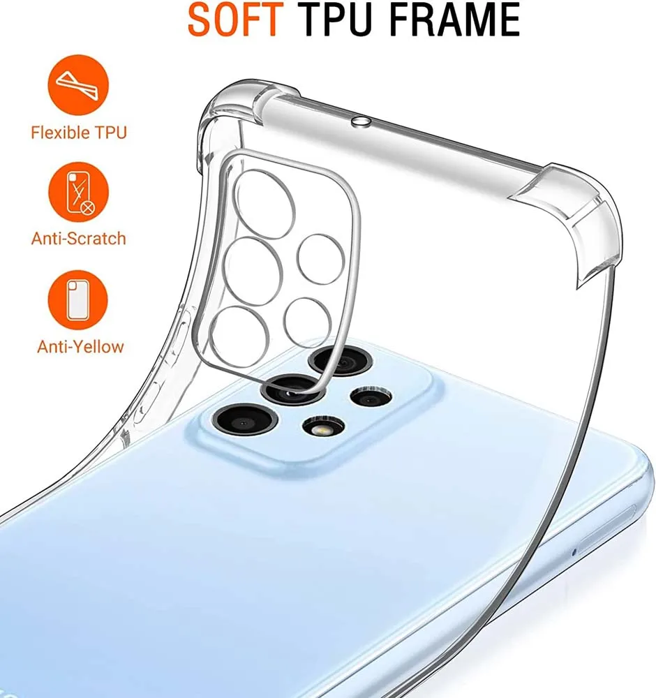 Air-bag Shockproof Clear Case For Samsung Galaxy A13 A23 A33 A53 A73 A22 A32 A52 A72 A14 A24 A34 A54 A15 A25 A35 A55 5G Cover image 4