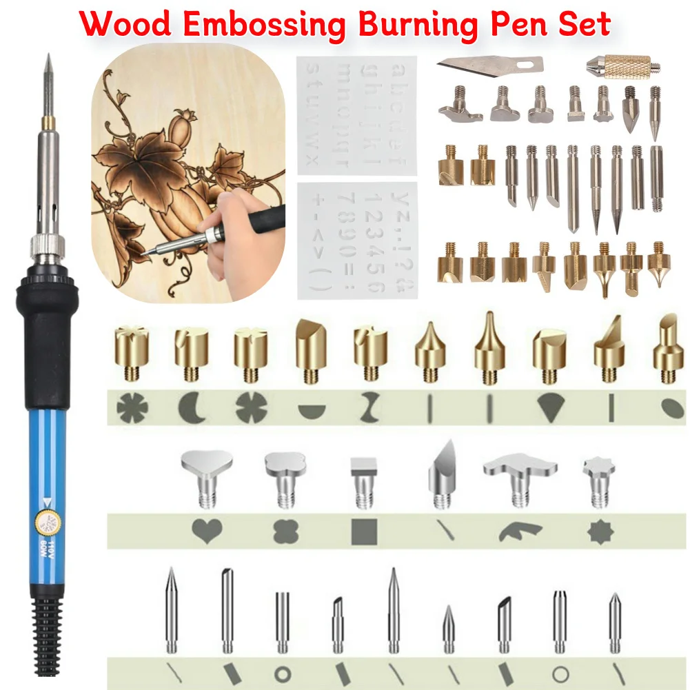 

Soldering Iron Carving Pyrography Tool Latest Anti-Static Design Double Panel Comfortable Safe Wood Embossing Burning Pen Set