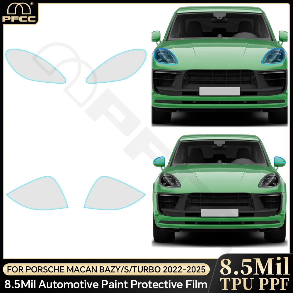 

PPF Headlight Film for Porsche Macan Base S Turbo 2022 2023 2024 2025 Paint Protection Precut Car Clear Bra Transparent PPF TPU