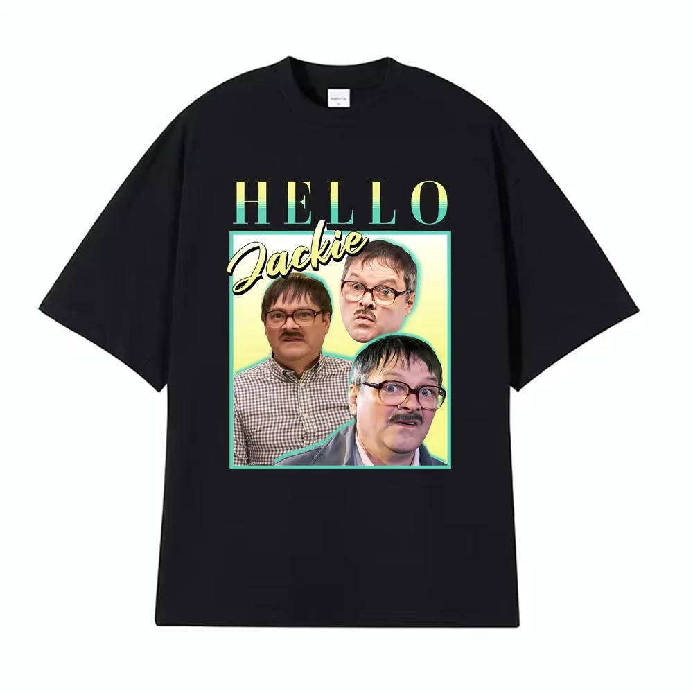 Camiseta divertida con meme de homenaje a Hello Jackie Jim Friday Night Dinner 2026, camisetas vintage para hombres y mujeres