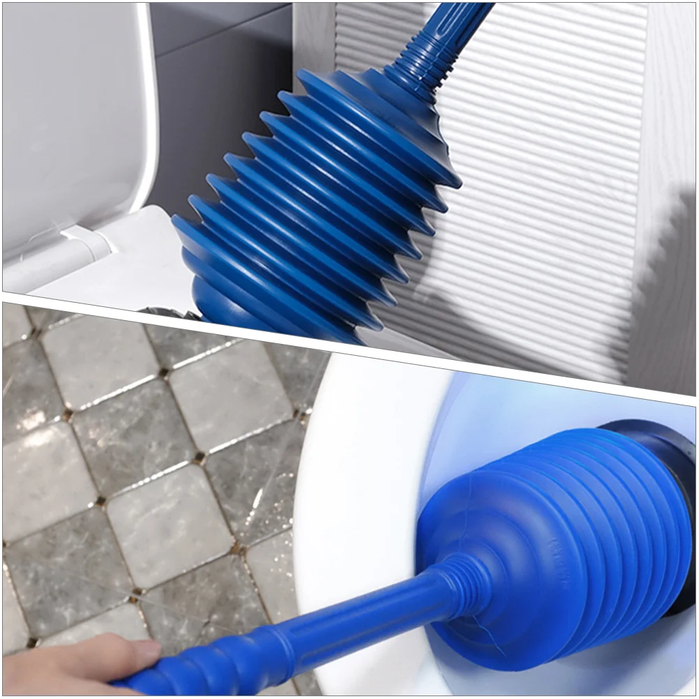 Heavy Duty Plunger Unclog Water Trough Bathroom Tool Blue Anti Clogging Toilet Bowl