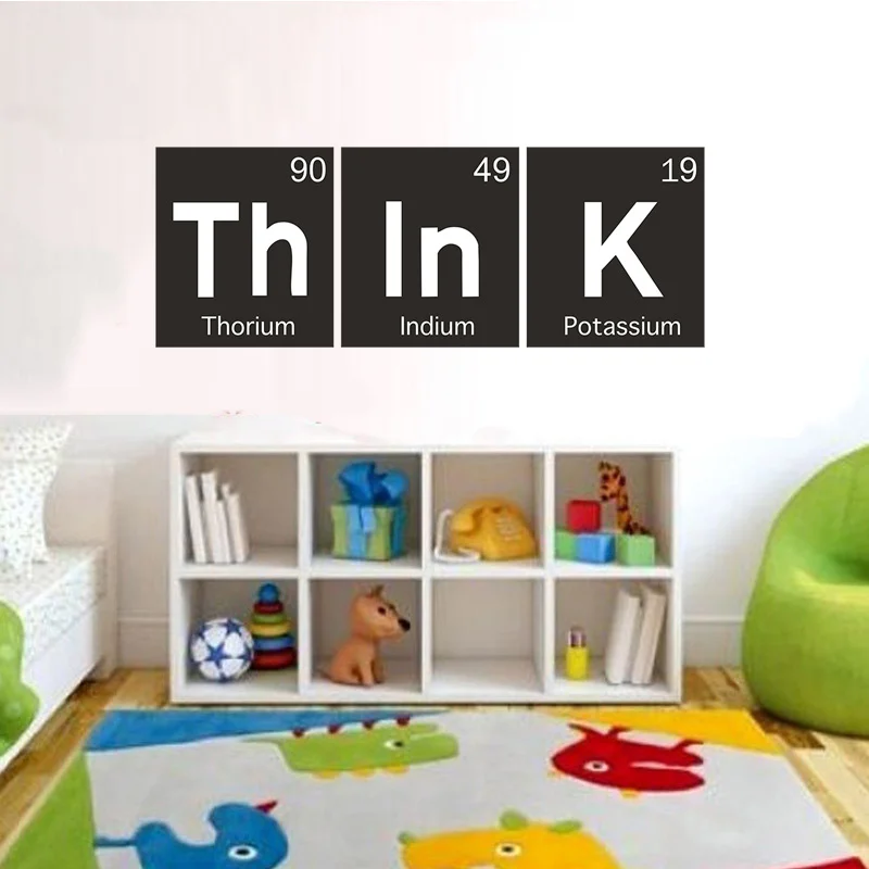 Think Science-Vinyl Art Carving Wall Decal Sticker, Periodic Table Elements, Living Room, Home, School, Office, Window Decor