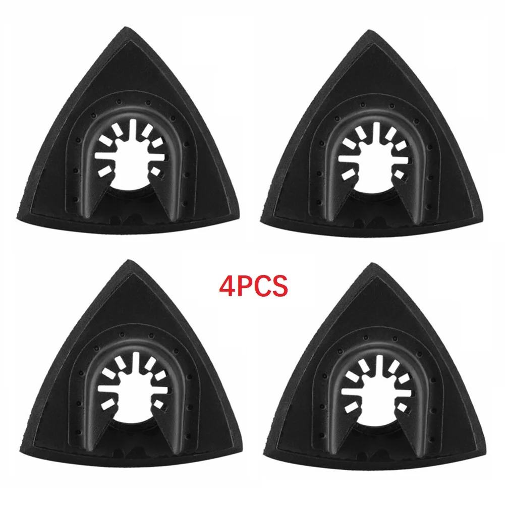 4pcs Triangular Sanding Pads Oscillating Multitool Sanding Pad Quick Release Blades For Power Tool Fore Machine Tools