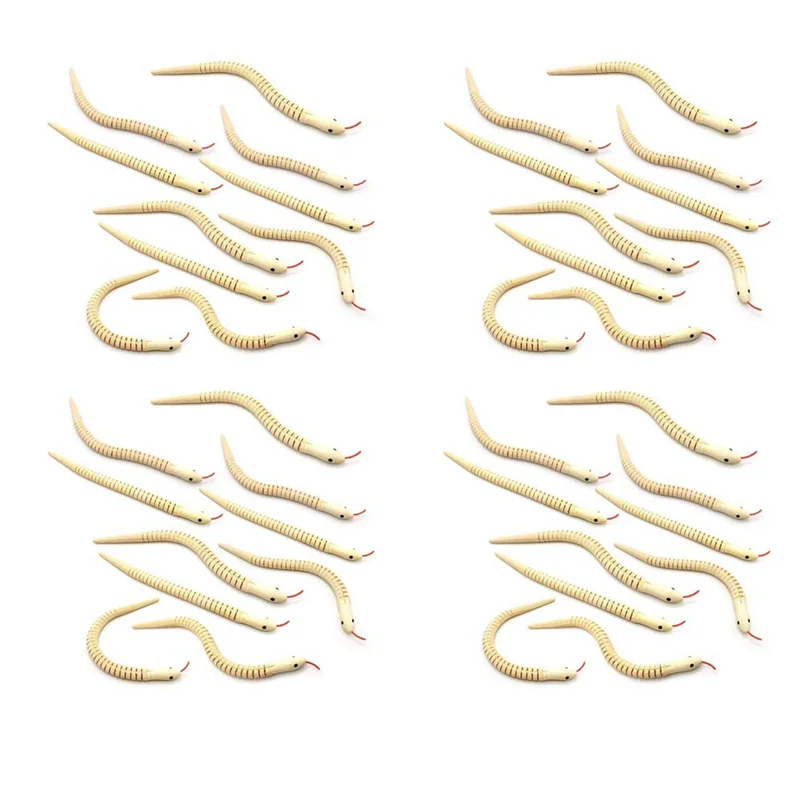 

40 шт. 12 дюймов незавершенные деревянные париккие змеи шарнирные гибкие деревянные змеи пустая модель животного ремесла игрушки для искусства