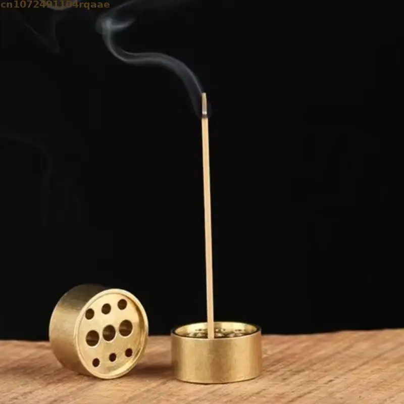 Portable Brass Incense Burner with 9 Holes Multi-Purpose Incense Holder for Home Office Teahouse Zen Buddhist Supplies