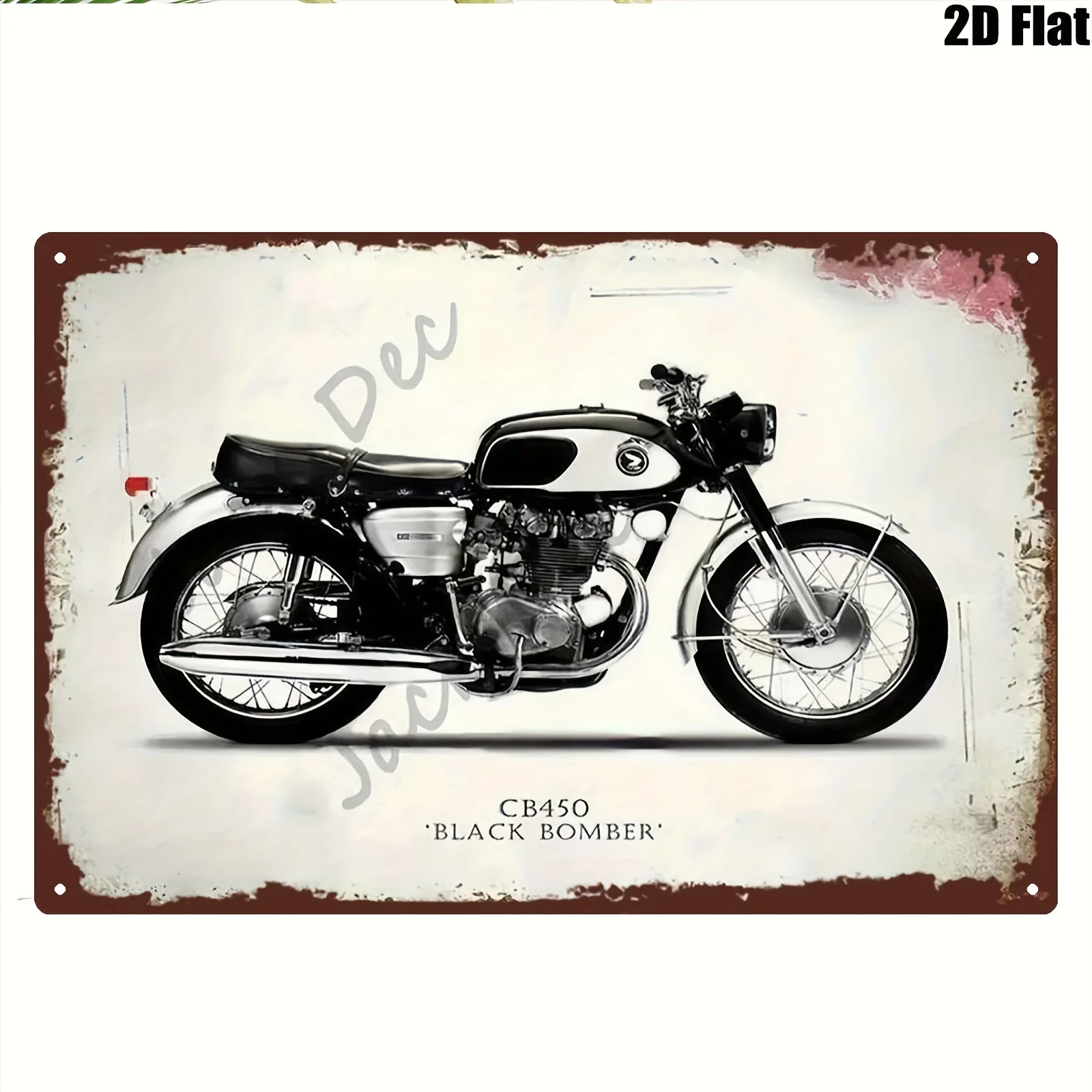 ,  Vintage Metal Sign | A CB450 Black Bomber Motorcycle on Iron Sheet Painting Suitable for Living Room, Bedroom, Cafe, Bar