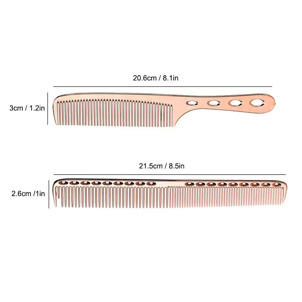 مجموعة مشط ألومنيوم للحلاقين ، أمشاط تصفيف الشعر ، تصفيف الشعر متعدد الأغراض ، فرشاة الشعر ، أدوات التجميل للصالونات ، 2:
