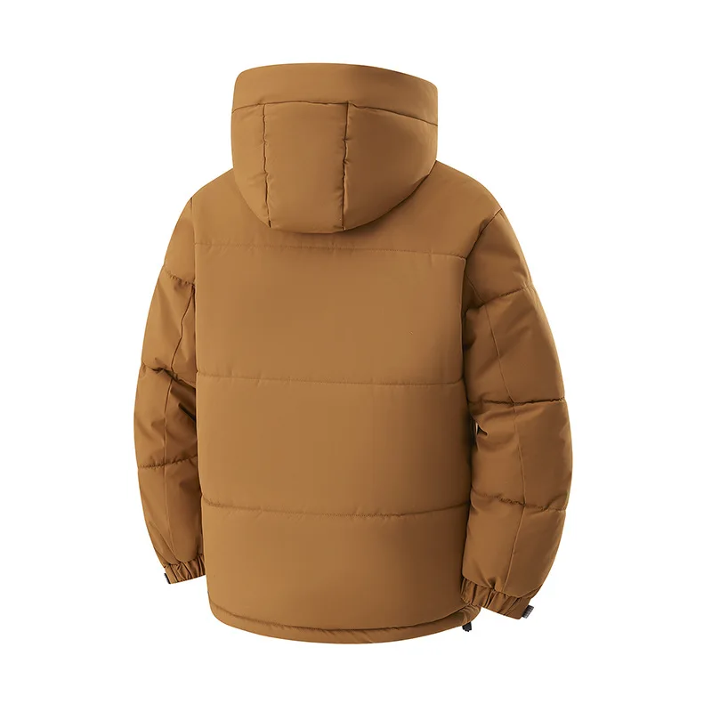 Man Winter Coat New Contarst Color Stand Collar Pocket Male Cargo Jacket Thicken Loose Long Sleeve Warm Casual Men Outerwear