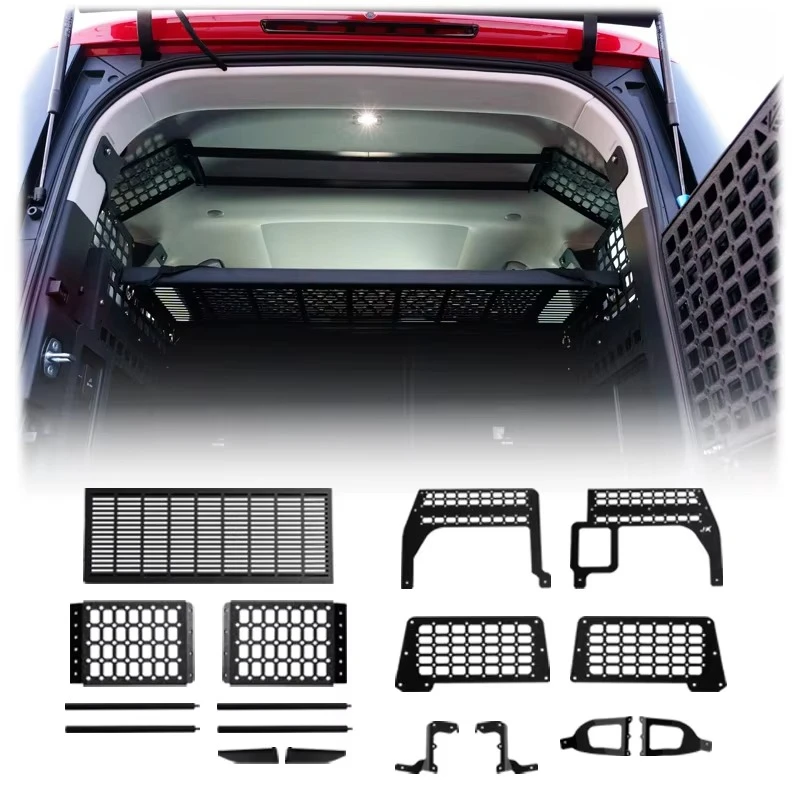 

Многофункциональная металлическая полка-органайзер для багажника BJ40PRO, декоративная панель Molle для интерьера автомобиля, неразрушающая установка, BAIC