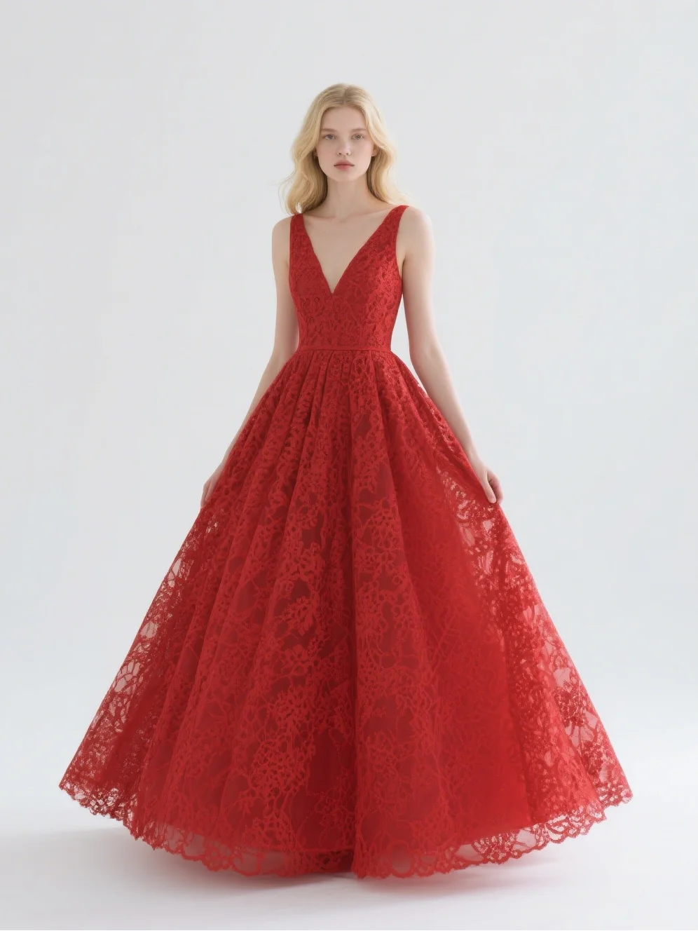 

Elegant Romantic Ball Gown Wedding Dress Sweet V Neck Sleeveless Lace Appliques Sweep Train Bridal Gown 2025 free customized