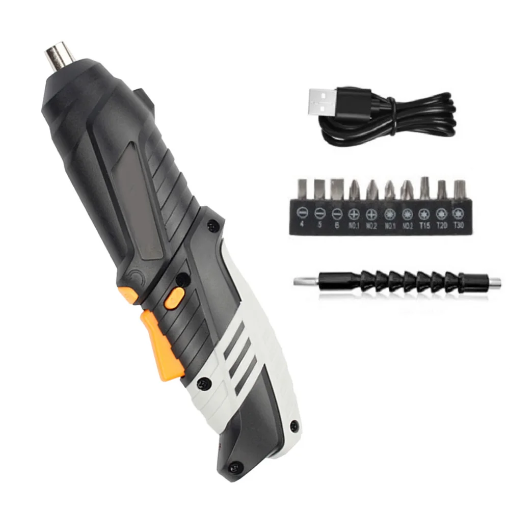 

1pc Electric Driver Screwdriver USB Rechargeable Cordless Wireless Drill Driver 90°-180°Rotation Handle With F/R Switch Repair