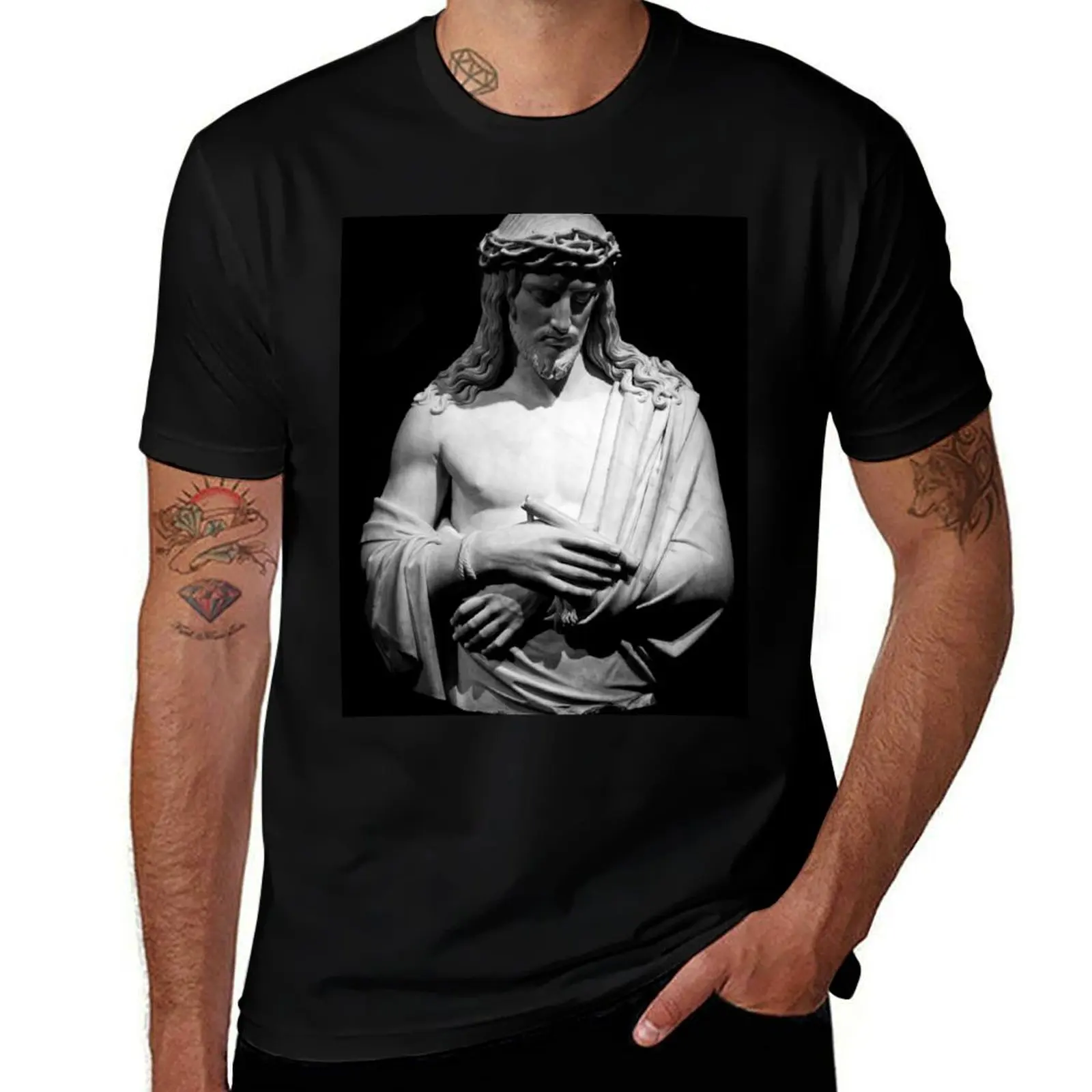 

Jesus Christ Statue T-Shirt t shirts for man graphic vintage essential t shirt man t shirt summer T-shirt