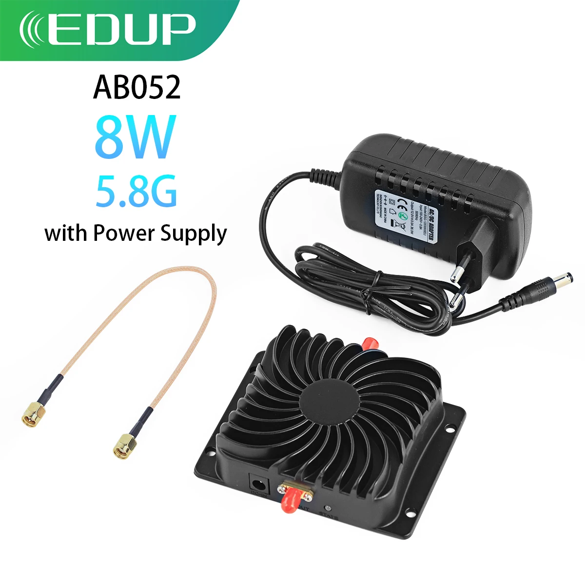 EDUP AB052 5.8GHz Signal Booster With 12V/3A Power Supply 50X Power Improve the Link Quality Coverage Ultra Low Noise