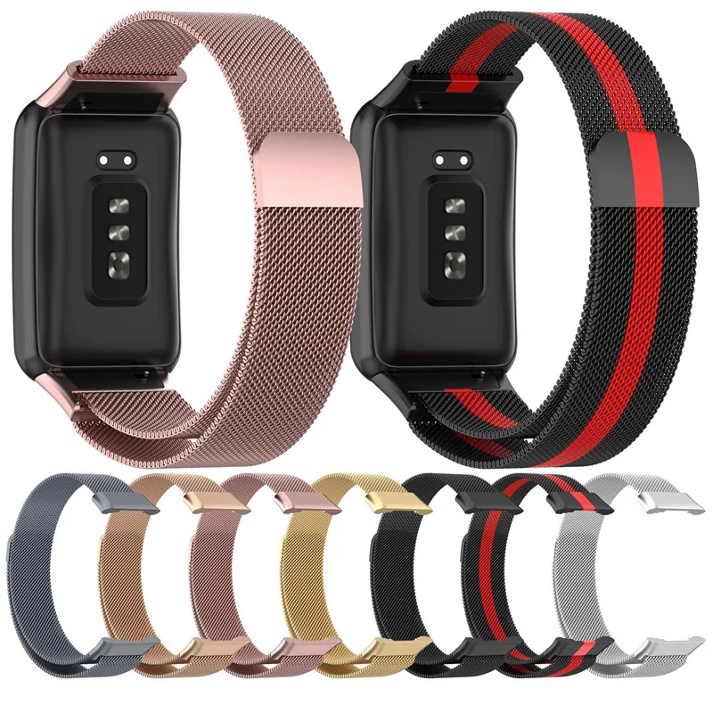 Magnetic Loop Sports Strap For Oppo Watch Free Nfc Smart Watch Replacement Metal Stainless Steel Bracelet Wrist Strap