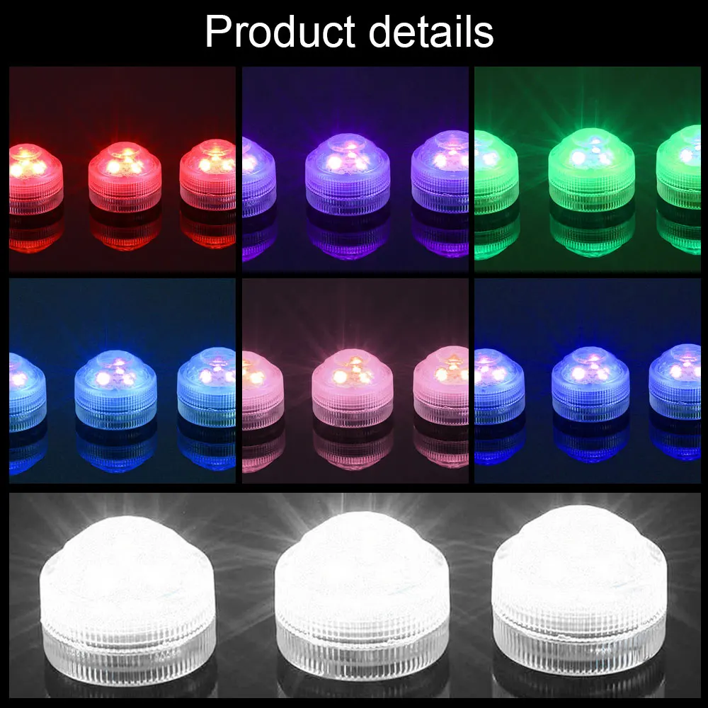 Mini Submersible Led Lights Small Underwater Tea Lights Candles Waterproof RGB Multicolor Flameless Accent Lights Vase Lantern