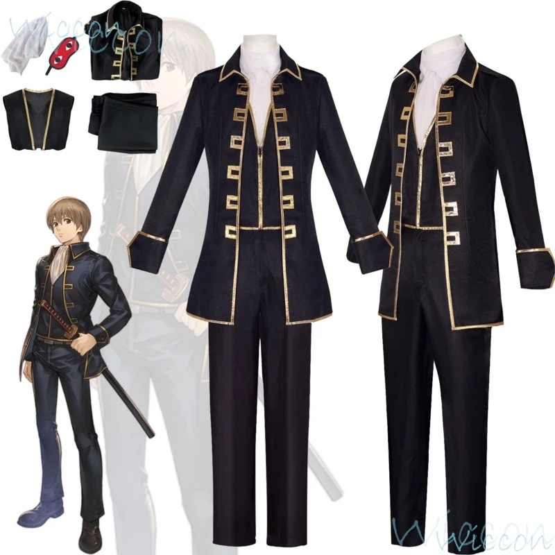 Disfraz de Anime Shinsengumi Gintama para hombre, traje negro, Hijikata, Toushirou, Kondou, Isao, conjunto de uniforme de fiesta