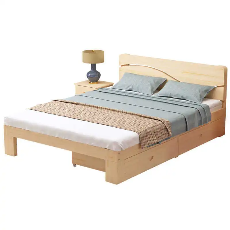 

Solid Wood Pine Bed Adult Children's Bedroom Rental Bed 1.5