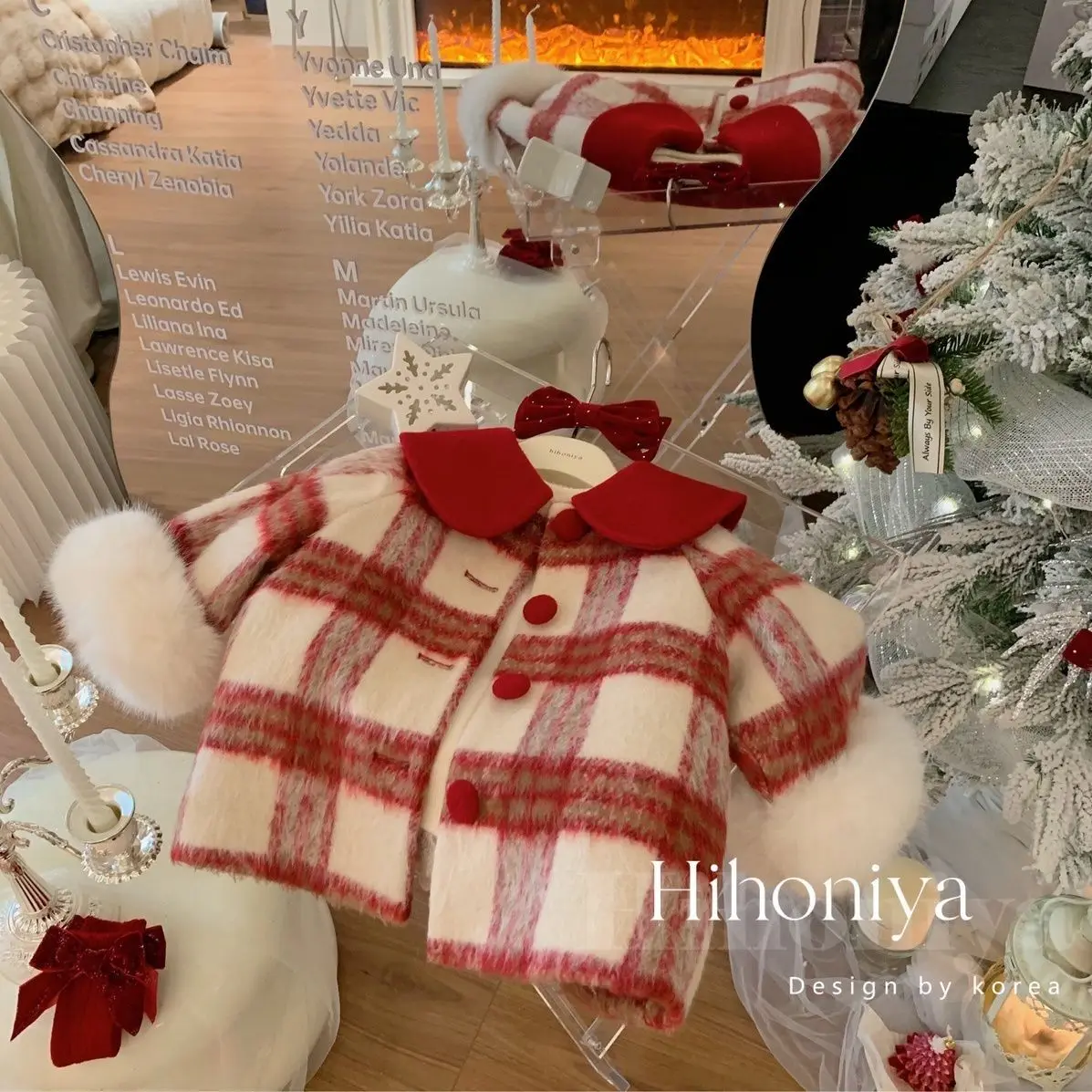 

Autumn and Winter Girls' Woolen Coat 2025 New Style Children's Stylish Red Checkered Cotton Warm Woolen Jacket