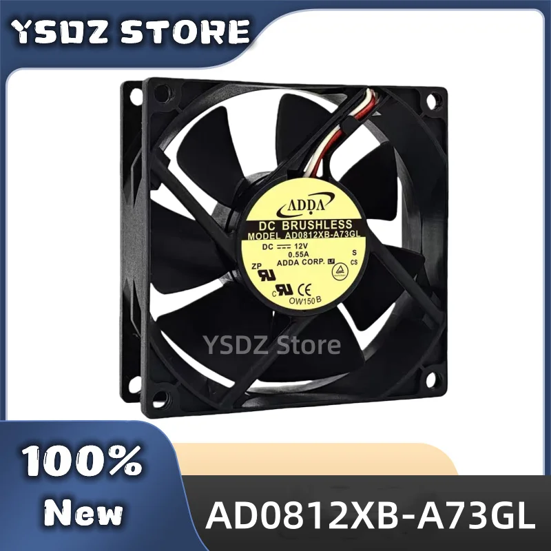 100%New Taiwan ADDA 8025 12V 0.55a 2/3/4-wire AD0812XB-A73GL high wind chassis fan in stock Fast Shipping