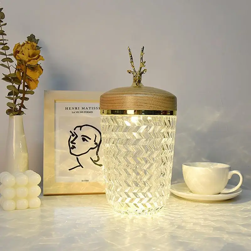 Light luxury American lantern crystal sent bedside table lamp Internet celebrity diamond atmosphere