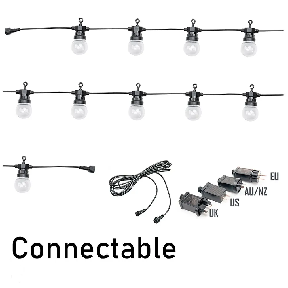 20 żarówek łańcuch świetlny Led IP44 wodoodporna dekoracja ogrodu na Patio oświetlenie obozu dekoracje na imprezę weselna LED