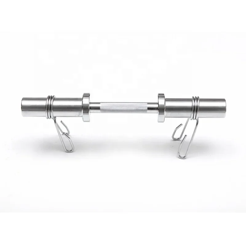 New Product Professional Custom Logo Gym Fitness All Decorated Chrome Plating Short Dumbbell Handle Barbell Bar