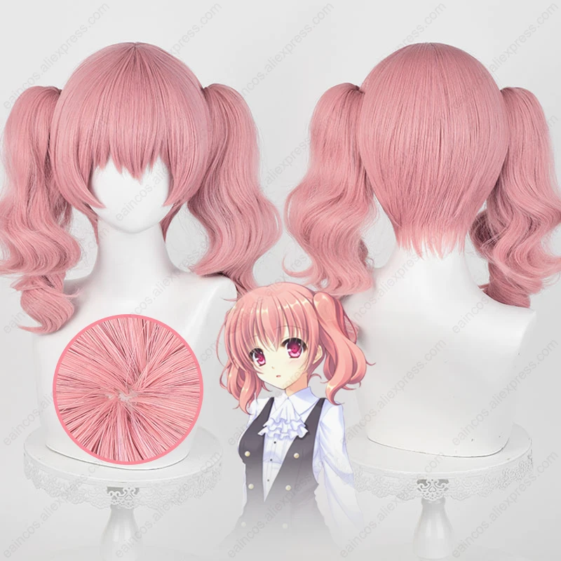 Roromiya Karuta Wig Cosplay 40cm, Wig panjang Pink tahan panas rambut sintetis Halloween