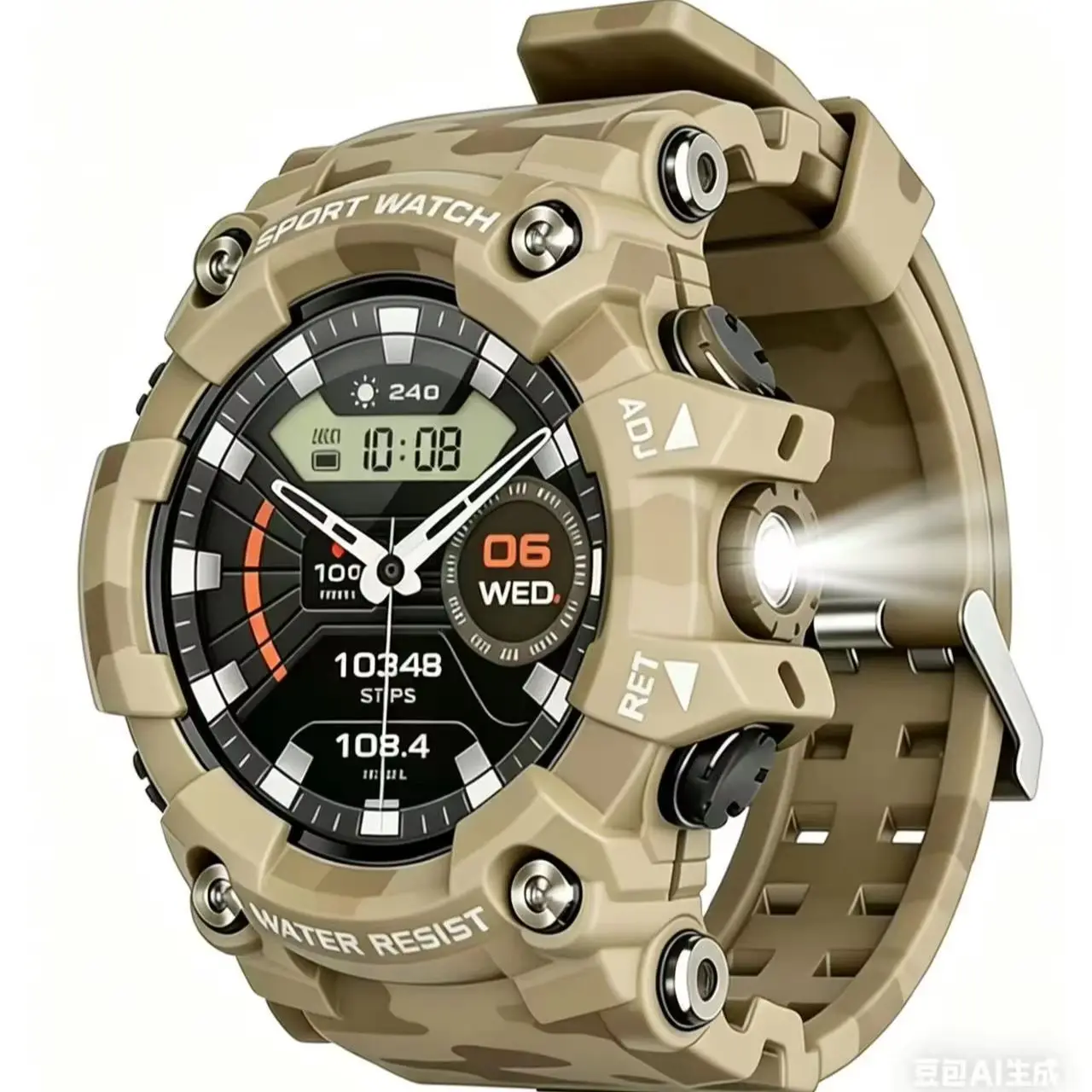 Tinow Pressure Altitude Sports Smart Watch Men Outdoor Fitness Compass Heart Rate Bluetooth Call IP68 Waterproof Smartwatch