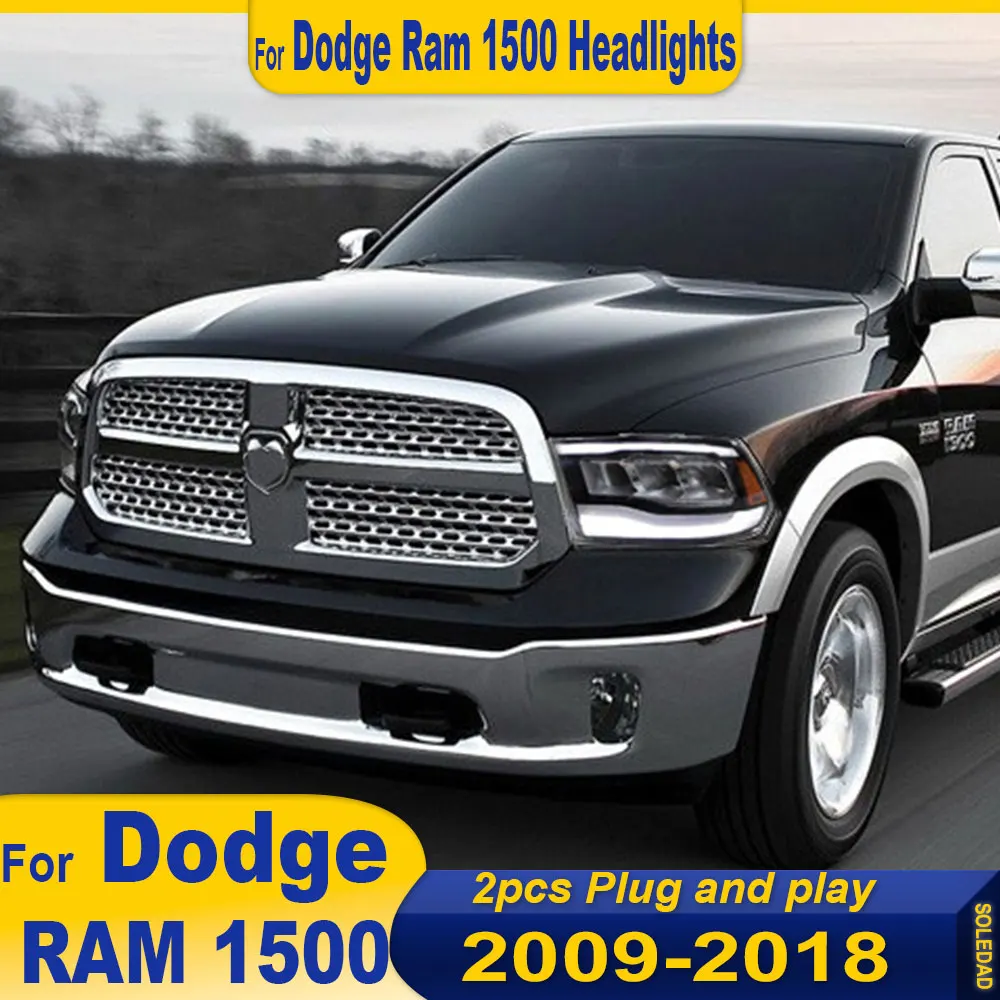 

Pair Car Headlights For Dodge Ram 1500 2500 3500 2009-2018 Accessories Modified Full Led DRL Front Lights Assembly Accessories