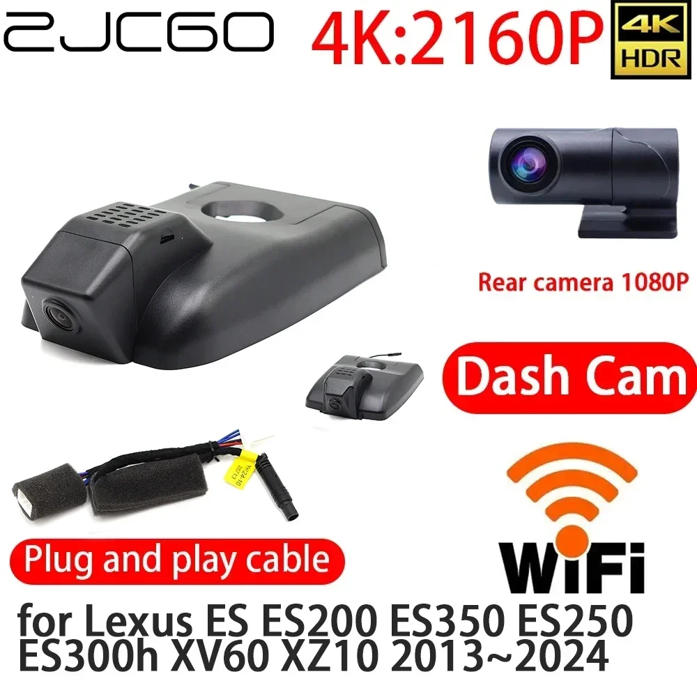 

ZJCGO 4K DVR Dash Cam Wifi Front Rear Camera 24h Monitor For Lexus ES ES200 ES350 ES250 ES300h XV60 XZ10 2013~2024