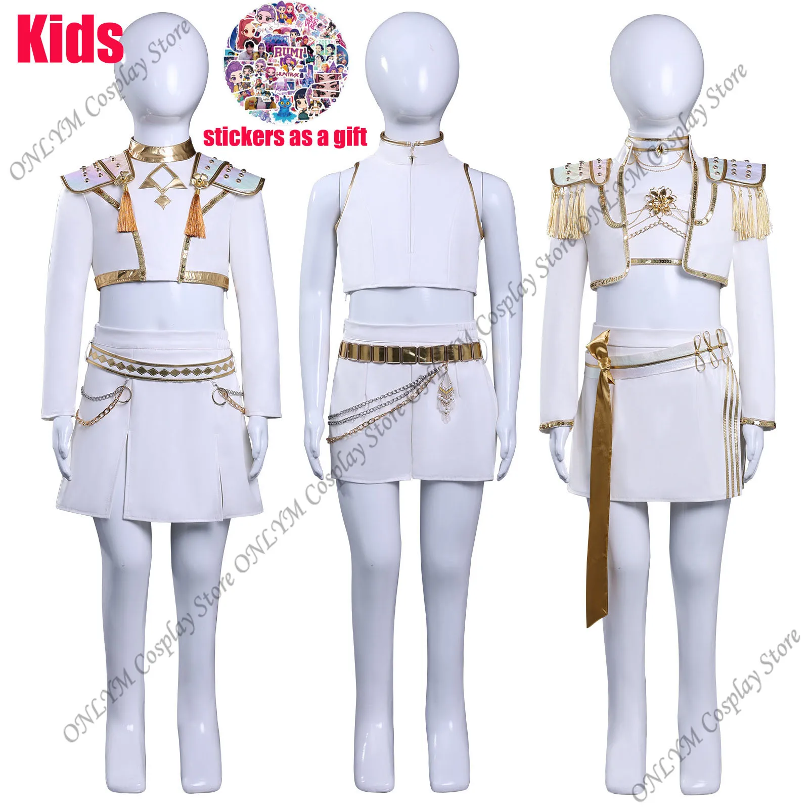 

Kids Rumi Demon Hunter Cosplay Kpop Demon Hunter Zoey Cosplay Costume Demon Hunter Mira Halloween Role play Uniform for Girls