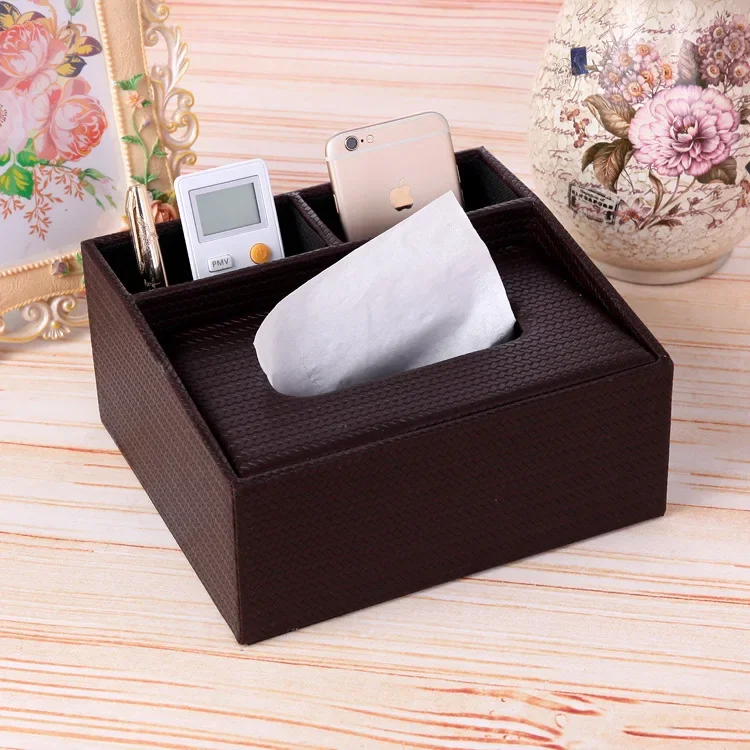 Leather Tissue Box, Multifunctional Paper Drawer, Living Room Drawer, Coffee Table Remote Control Storage Box