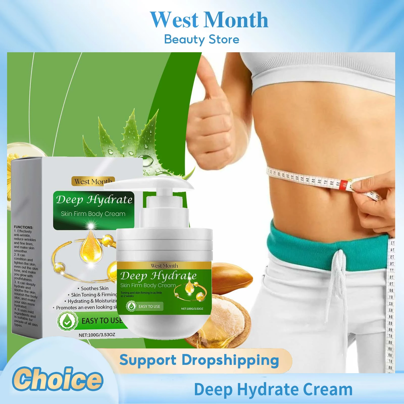 

Deep Hydrate Cream Reduces Wrinkles Promotes Collagen Production Improves Dull Skin Tone Brightening Smoothing Firming Body Care